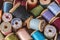 Vintage Thread Spools in Color