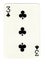 Vintage three of clubs playing card.