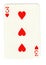 Vintage three of hearts playing card.