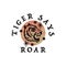 Vintage tiger logo or label art in vintage style