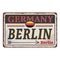 Vintage tin sign with German city. Berlin. City vintage poster vector. Layered vector no effect. Retro souvenirs or