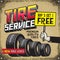 Vintage tire service or garage poster