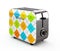 Vintage toaster isolated on white 3D illustration