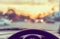 vintage tone blur image of people driving car on day time.