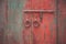 Vintage tone of chinese door steel and lock