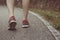 Vintage tone of woman walking towards unknown places