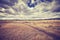 Vintage toned peaceful landscape, Wyoming, USA.