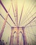 Vintage toned photo of the Brooklyn Bridge.
