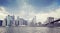 Vintage toned picture of New York waterfront before rain.