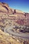 Vintage toned scenic curved road, travel concept background, Col