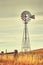 Vintage toned windmill tower, American wild west symbol.