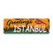 Vintage Touristic Greeting Card - Istanbul, Turkey - . Grunge effects can be easily removed for a brand new, clean sign