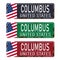 Vintage Touristic rusted metal sign set - Columbus, Georgia - Vector EPS10. Grunge effects can be easily removed for a