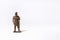 Vintage toy brown soldier knight  on white background