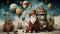 Vintage toy Christmas village, a miniature wonderland. Nostalgic holiday charm and ithe joy of childhood imagination. AI Generated