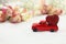 Vintage Toy Truck and Valentine`s Day Heart