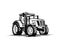 Vintage Tractor Sketch, Farm Vehicle with Large Wheels Black White Drawing, Agricultural Machine