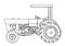 Vintage Tractor  Vintage hand drawn cute vector  line art illustration