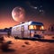 a vintage trailer parked under a starry desert night sky trending on artstation sharp focus