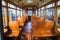 Vintage tram car interior