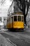 Vintage tram in the center of Lisbon