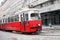 Vintage tram in motion