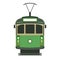 Vintage tram ,vector illustration , flat style