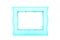 Vintage transparent turquoise color photo frame on an isolated white background