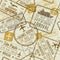 Vintage travel visa passport stamps vector seamless background