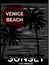 Vintage Tropical graphic with typography design Venice Beach Los