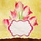 Vintage tulips polka dot template. EPS 10