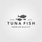 Vintage tuna fish logo label seafood designs