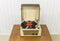 Vintage Turntable with Red Record Album