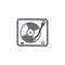 Vintage turntable vector line icon