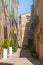 Vintage Tuscan alley in Pienza, Italy