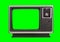 Vintage TV Isolated with Chroma Green Background