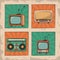 Vintage tv radio retro device image