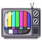 Vintage TV set with test pattern illustration