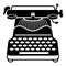Vintage typewriter icon, simple style