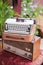 Vintage typewriter and radio as a decoration