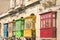 Vintage typical buildings balconies in La Valletta Malta