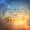 Vintage typography lettering summer design and blurred background