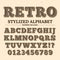 Vintage typography vector font. Decorative retro alphabet. Old western style letters and numbers