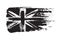 Vintage Union Jack, Great Britain grunge flag, brush strokes painted flag, black isolated on white background,  illustration