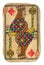 Vintage used rubbed playing card king of diamonds isolated