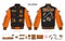 vintage varsity happy halloween jacket mockup template vector