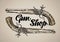 Vintage vector gun. Hand drawn sketch antique musket