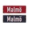 Vintage vector souvenir sign MALMO Sweden. Travel theme. Places to visit and remember.