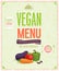 Vintage Vegan Menu Poster.