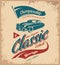 Vintage vehicle vector logo isolated on light background.